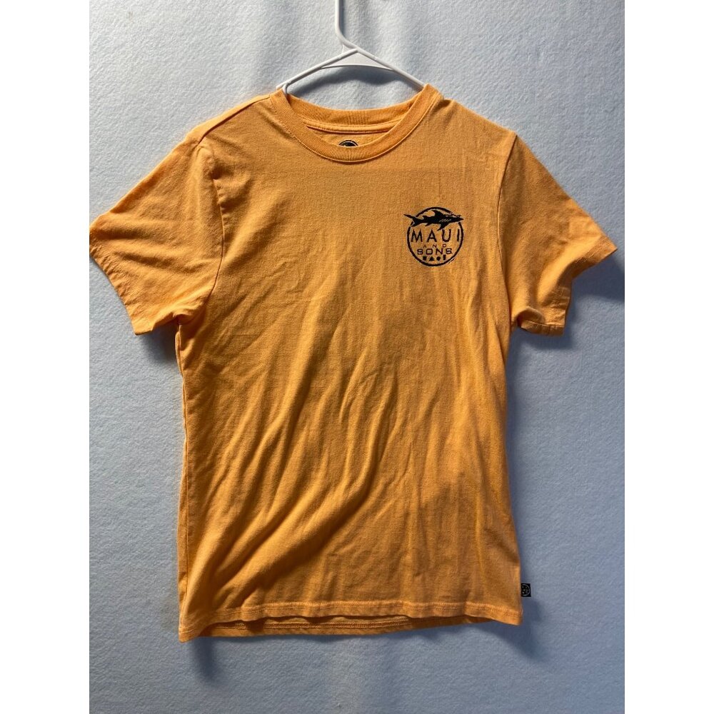 Maui & Sons Medium Men’s Graphic Tee Shirt Sleeve Mango Orange T-Shirt
